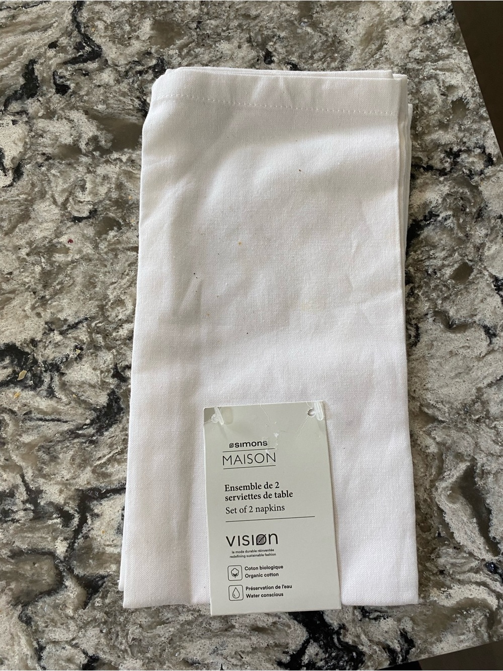 Simons White Cotton Napkin with Tag